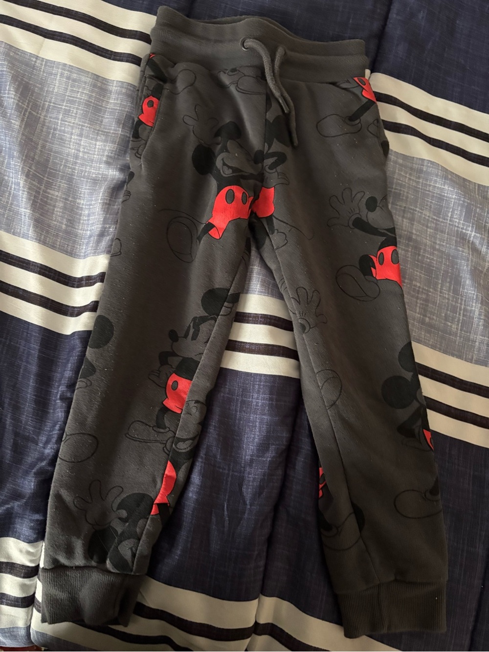 Kids Charcoal Graphic Jogger Pants with Red Accent 3-4 Years Old
